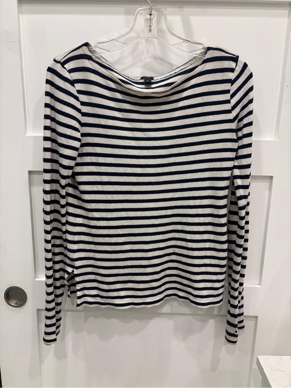 J. Crew Navy and White Striped Knit Top